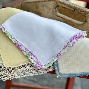 3 Embroidered Handkerchiefs
